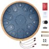 VEVOR 14 in 356 cm 15 Note Handcrafted Steel Tongue Drum in D Major   Navy Blue for Outdoor Mind Healing