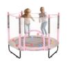 VEVOR 152 cm 60 inch Kids Trampoline with Safety Net and Basketball Hoop for Indoor and Outdoor Use