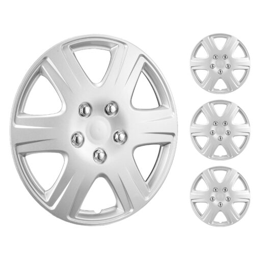 VEVOR 38 cm 15 inch Universal Wheel Rim Cover Hubcaps Set of 4 for R15 Steel Wheels