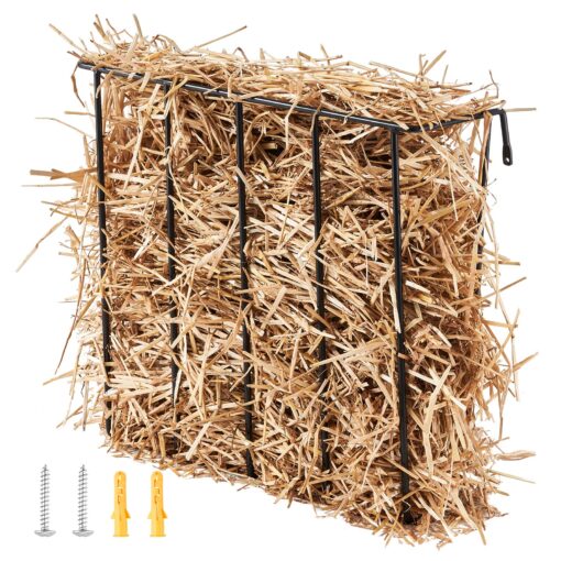 VEVOR Wall Mounted Livestock Hay Feeder 24 Gallons 91 Liters for Horses and Goats Durable Steel Construction
