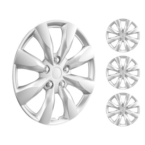 VEVOR 406 cm 16 Universal R16 Wheel Rim Hubcap Set of 4 for Steel Wheels Durable PC+ABS Material