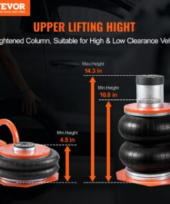 Pacelšanas diapazons 115-364 mm (4,5-14,3 collas)