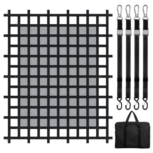 Heavy Duty Cargo Net 206m x 244m 675 x 8 with Adjustable Buckles S Hooks