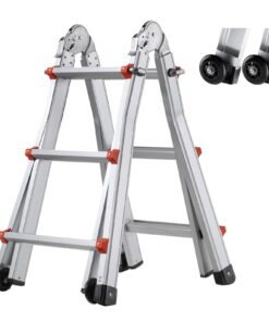 VEVOR 2.9m / 9.5ft Telescoping A-Frame Ladder with Wheels