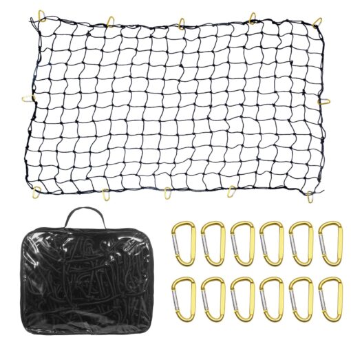 VEVOR Heavy Duty Stretchable Bungee Cargo Net with 12 Carabiners