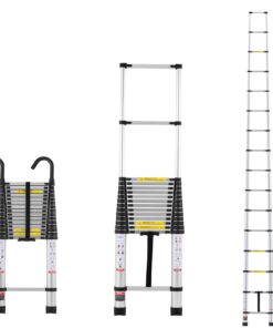 VEVOR 6.2m (20.3ft) Telescoping Aluminum Extension Ladder with Multi-Button Retraction