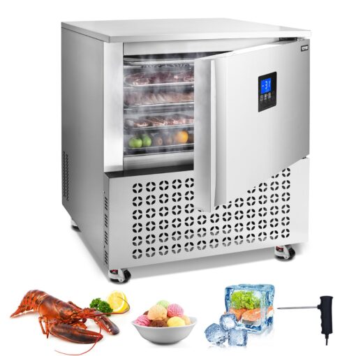VEVOR 114L Commercial Blast Freezer with 5 Trays for Rapid Freezing Seafood
