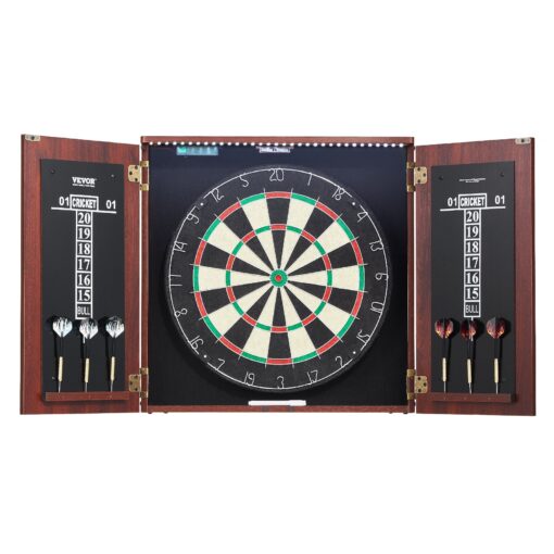 VEVOR Dartboard Cabinet Set with LED Lighting