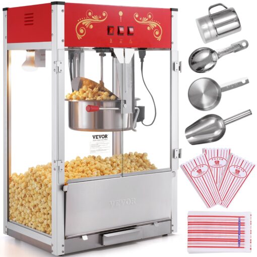 VEVOR 1615W Commercial Popcorn Maker with 16 Oz 454 g Capacity