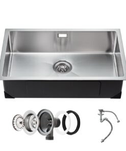 VEVOR 70 cm (27.6 in) Stainless Steel Undermount Kitchen Sink with Quick Drainage and Soundproofing