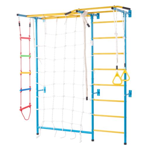 VEVOR 7 in 1 Indoor Wall Gym for Kids and Adults Steel Climbing Playset with Pull Up Bar