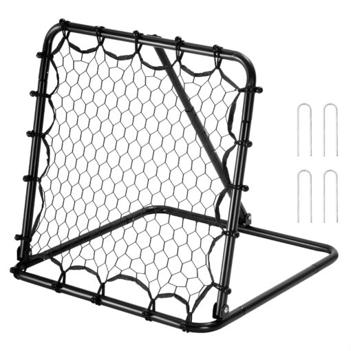 VEVOR Adjustable Soccer Rebounder Net 86x86 cm 34x34 inches with Thickened Iron Frame and Portable Design for Football Training