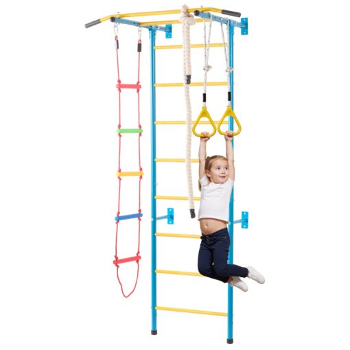 VEVOR 5 in 1 Indoor Kids Wall Gym with Climbing Playset and Steel Construction