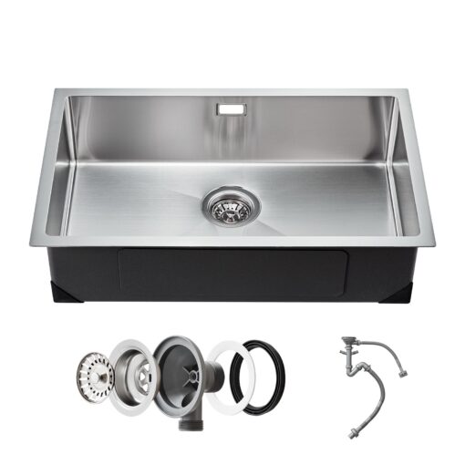 VEVOR 76cm 30 inch Stainless Steel Undermount Kitchen Sink with Soundproofing