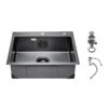 VEVOR 68cm 268 inch Black Stainless Steel Kitchen Sink Topmount Single Bowl with Nano Finish