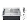 VEVOR 68cm 2677 in Kitchen Sink Top Mount Single Bowl Stainless Steel with Soundproofing and Quick Drainage