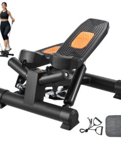 VEVOR Mini Stepper with Resistance Bands and LCD Display for Home and Office Workout