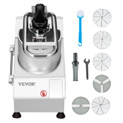 VEVOR 750W Food Processor Vegetable Chopper with 6 Stainless Steel Blades
