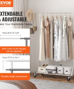 Adjustable Garment Rack with Hanging Rod