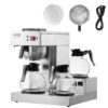 VEVOR Commercial Drip Coffee Maker with 3 Glass Carafes and 3 Warmers