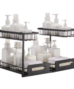 VEVOR 2-Tier Slide Out Wire Basket Cabinet Organizer