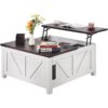 VEVOR 91 cm 36 Farmhouse Lift Top Coffee Table with Charging Station and Hidden Storage