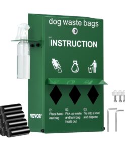 Vevor Lockable Dog Waste Station with 600 Durable Bags and Hand Wash Bottle