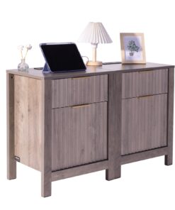 VEVOR Farmhouse End Table Set of 2 with USB