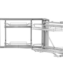 VEVOR 2-Tier Chrome Kitchen Cabinet Blind Corner Pull Out Organizer with Carbon Steel Frame