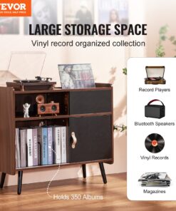 3-Tier Turntable Stand for Up to 350 Albums