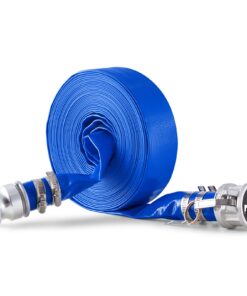 VEVOR 1.5 in x 50 ft (3.8 cm x 15.2 m) Blue PVC Backwash Hose Kit with Stainless Steel Clamps for Pools and Pumps