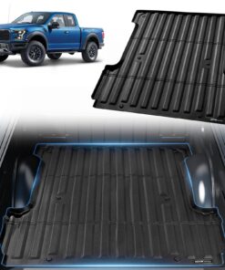VEVOR Non-Slip Odor-Free TPE Truck Bed Mat for 2015-2024 Ford F-150 with 5.5 FT (1.68 m) Bed - Weatherproof and Easy to Clean