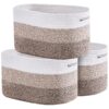VEVOR 3 Pack 22L Cotton Rope Storage Baskets with Handles