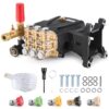 VEVOR High Performance Pressure Washer Pump 254 mm 1 Shaft Horizontal Triplex Plunger 4200 PSI 42 GPM with Pressure Regulator