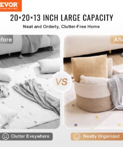 51 x 51 x 33 cm (20 x 20 x 13 inches) - Foldable and Durable Woven Blanket Organizer