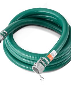 VEVOR 2 in x 20 ft (5 cm x 6 m) Green Suction Hose Kit with Aluminum Fittings and Steel Strainer for Water and Chemical Transfer