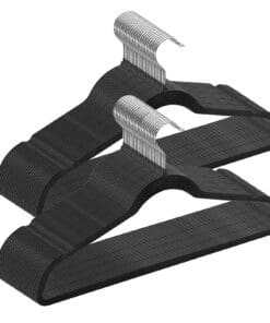 VEVOR 50-Pack Black Velvet Non-Slip Hangers with 360° Swivel Hook