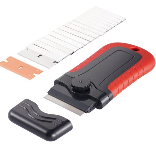 VEVOR Heavy Duty Razor Blade Scraper with 15 Carbon Steel Blades Safety Cap