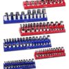 VEVOR 6 Piece Magnetic Socket Organizer Set with 143 Slots for Metric 4 27mm  SAE 18 1 14 Sizes