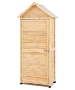 VEVOR 71x160 cm (28x63 inch) Cedar Wood Outdoor Storage Shed with Galvanized Metal Roof