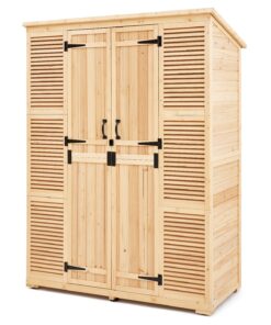 VEVOR Large Outdoor Cedar Wood Storage Shed with Waterproof Roof