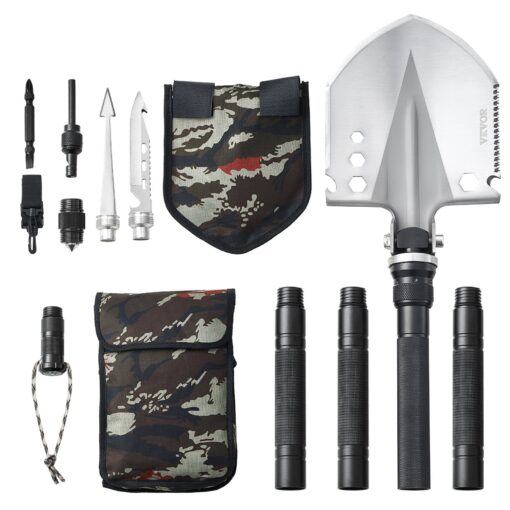 VEVOR 13 in 1 Survival Camping Shovel Multitool Folding