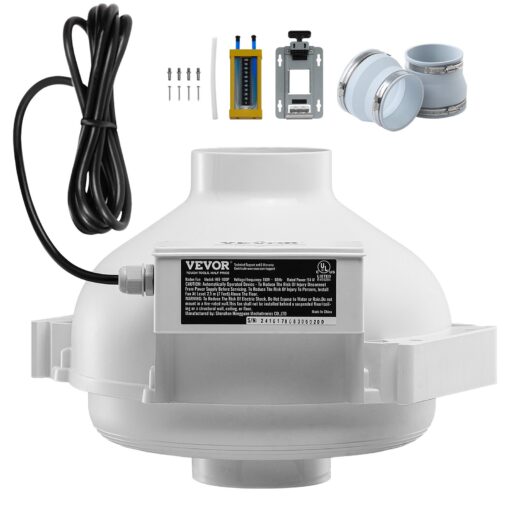 VEVOR Quiet Radon Mitigation Fan System Kit with 260 CFM Airflow