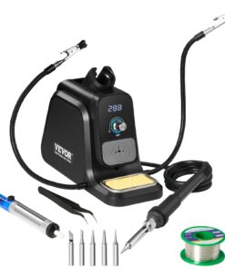 VEVOR 80W Soldering Iron Station with LED Display and Helping Hands - Multi-Functional 5-in-1 Kit with Smart Temperature Control