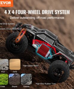 Off-Road RC Truck with 38 km/h (24 mph) Speed