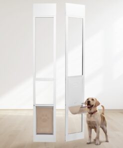 VEVOR Adjustable Sliding Glass Dog Door for Medium Pets