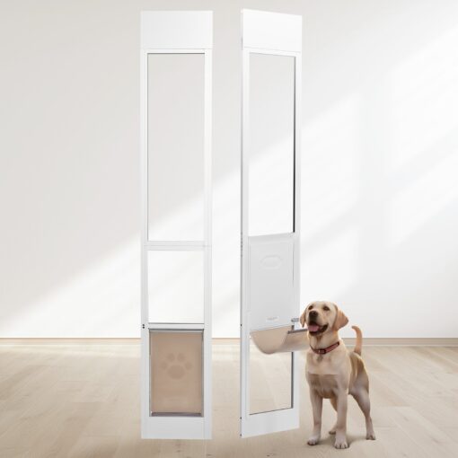 VEVOR Adjustable Sliding Glass Dog Door for Medium Pets