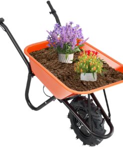 VEVOR 500W Electric Wheelbarrow Cart with Dual 16-Inch Wheels