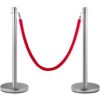 VEVOR Gold Crowd Control Stanchion Set with Red Velvet Rope