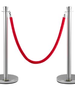 VEVOR Gold Crowd Control Stanchion Set with Red Velvet Rope